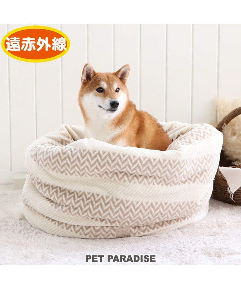 PET PARADISE 犬 ベッド おしゃれ 遠赤外線 寝袋 カドラー (57×95cm) ボア 筒型 暖かい あったか 保温 防寒 防寒対策 もこもこ ふわふわ 介護 おしゃれ かわいい -