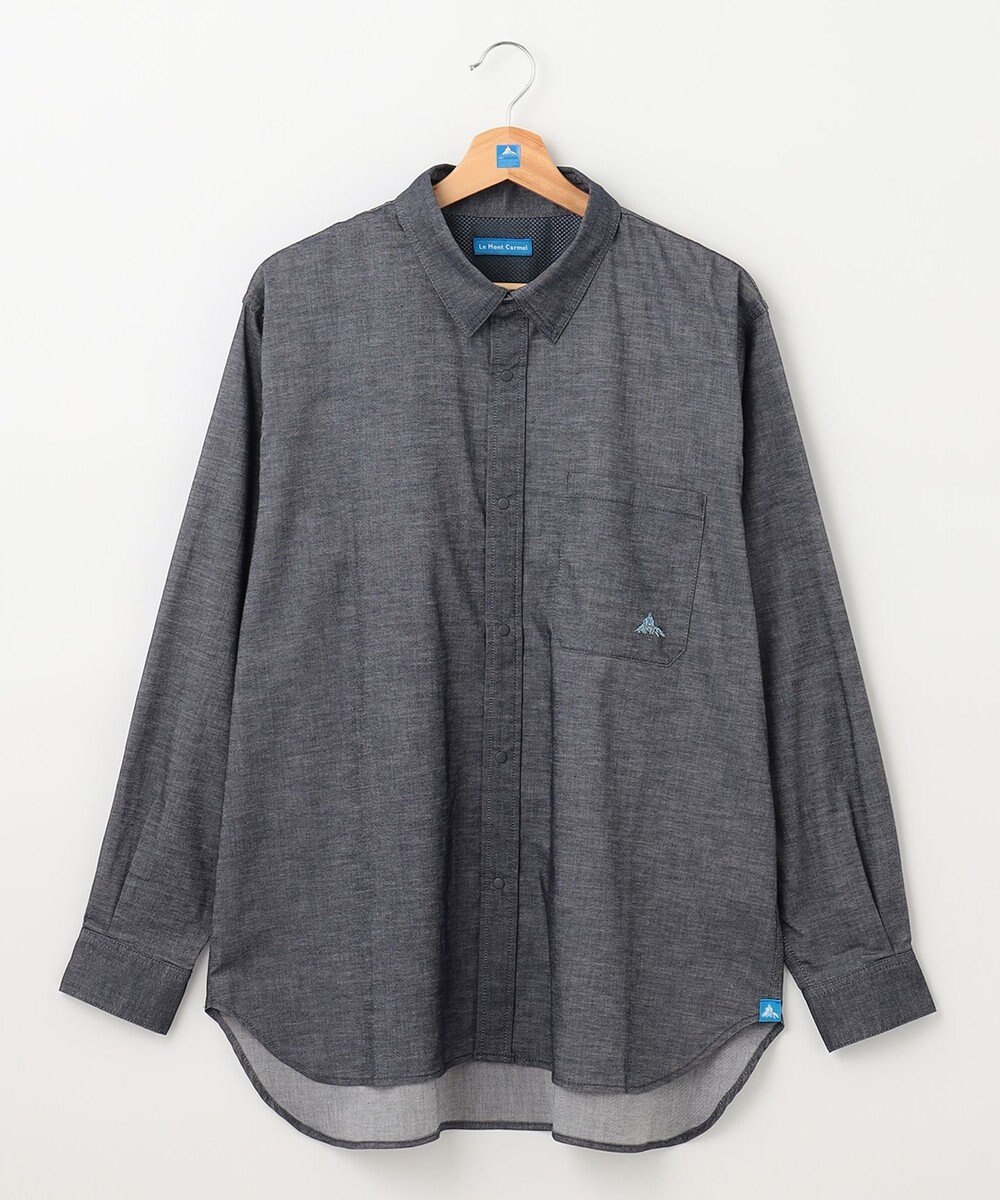 SHARE PARK MENS 【UVカット・撥水・ストレッチ】イージーデニムレギュラーカラーシャツ 