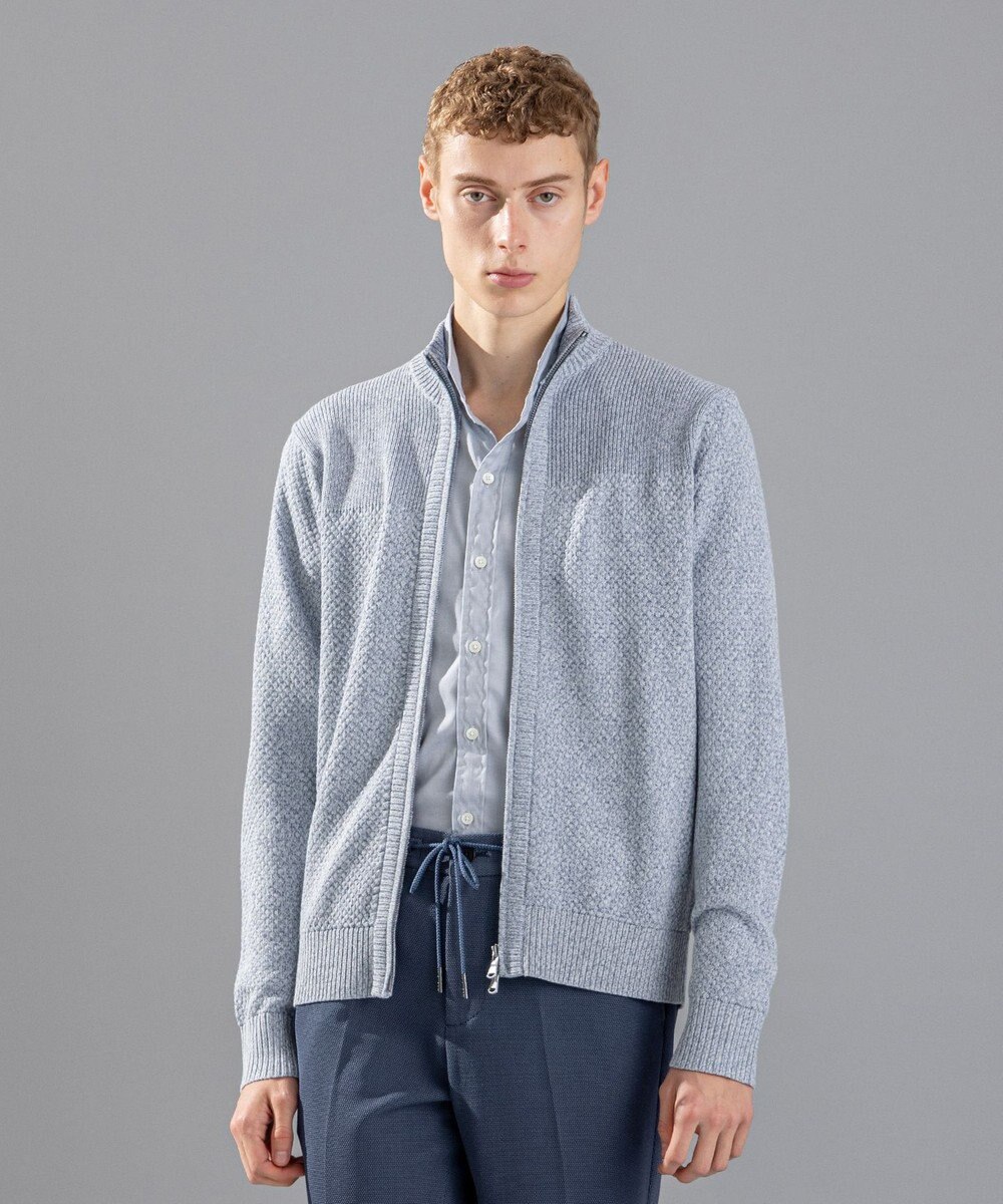 JOSEPH HOMME シルクバルキーハニカム　ジップアップニット 