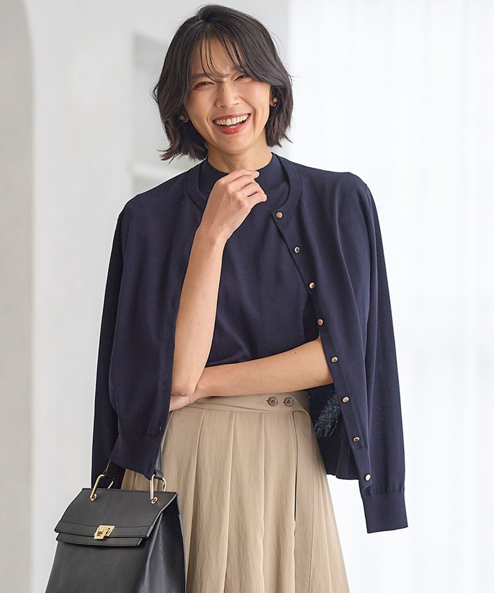 23区 【Oggi4月号掲載/洗える】プレミアムビオコットン カーディガン 