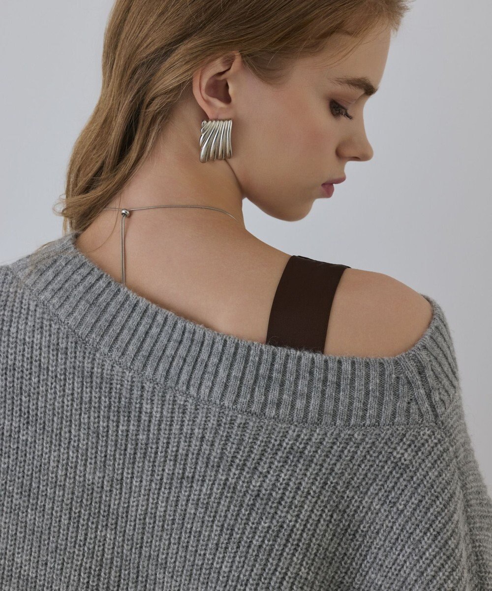 GRACE CONTINENTAL サテンレースニットワンピース 