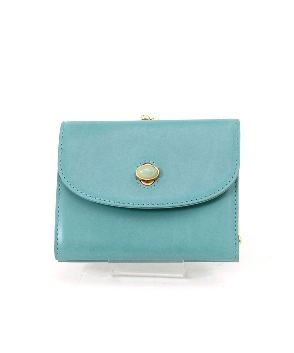 UNBILLION ペルケ perche ジェムストーンヒネリかぶせ二つ折り財布 