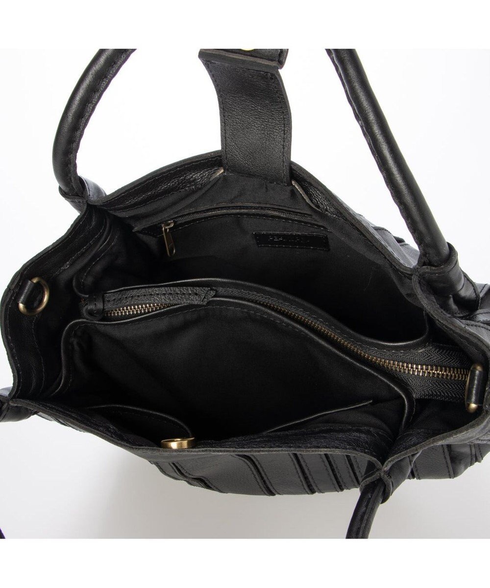 UNBILLION ピークスピーク PEAKS PEAK / ソフトレザーマルチストライプラウンド2wayバッグ 