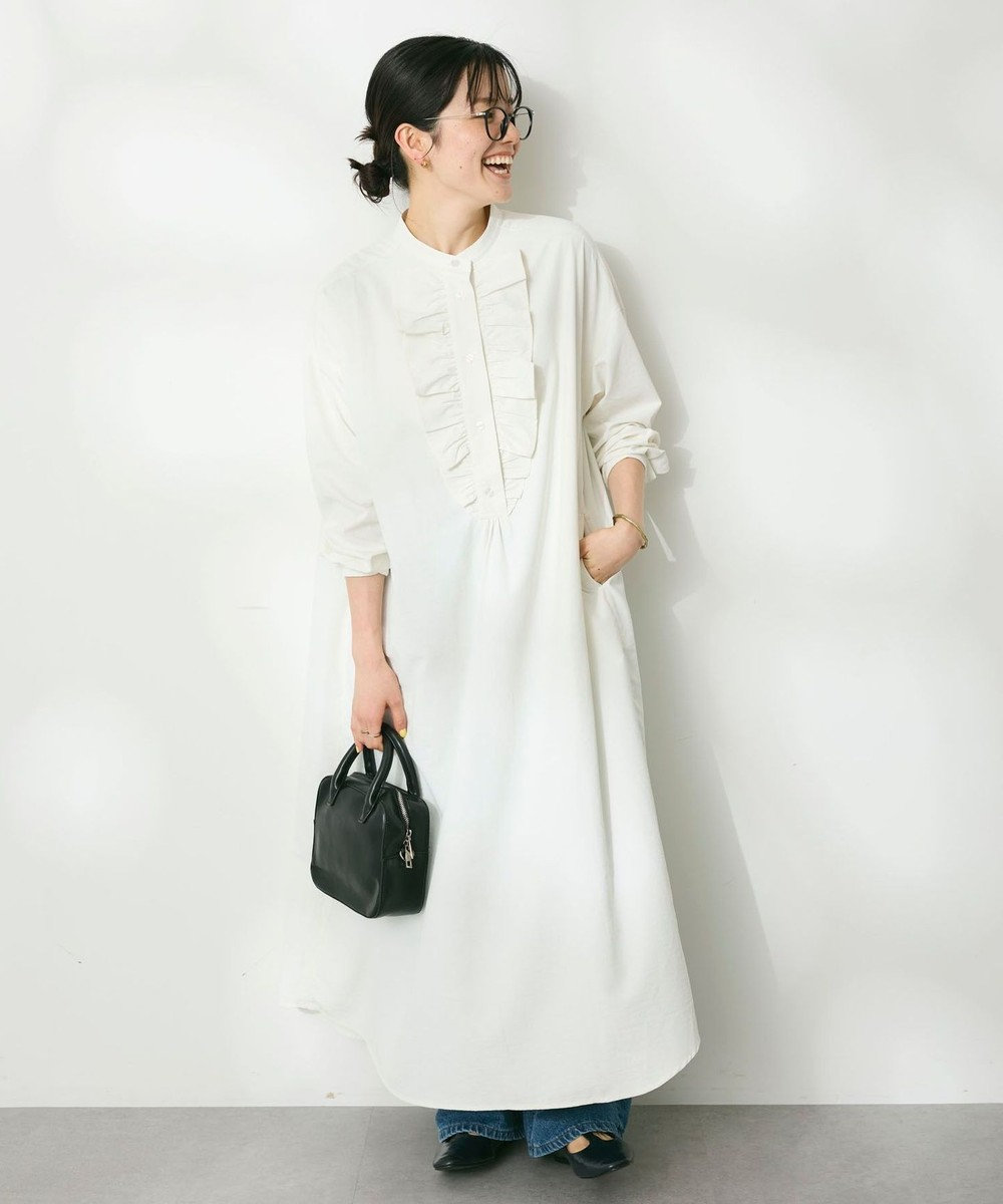 CRAFT STANDARD BOUTIQUE デシンフリルワンピース Off White