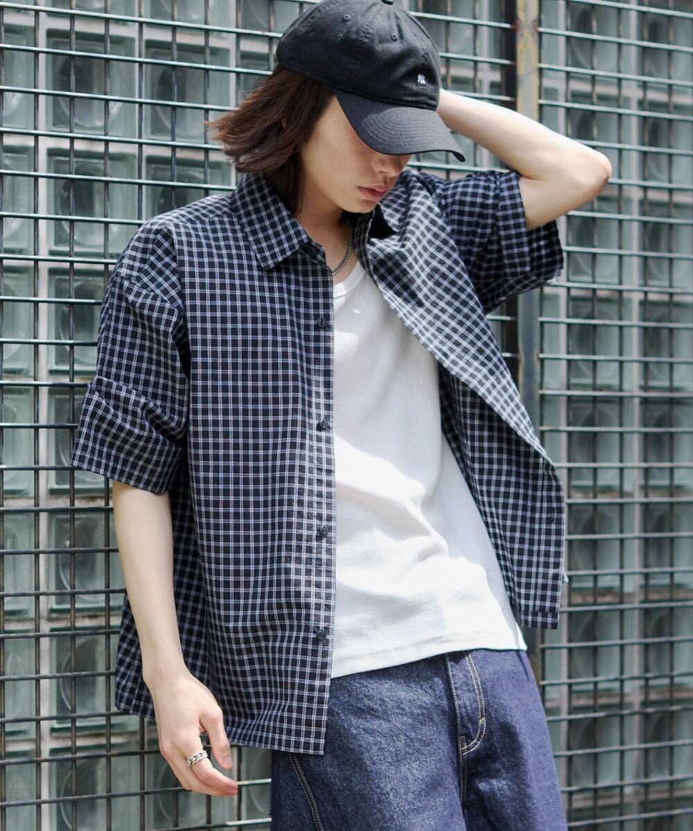 WEGO 【ユニセックス着用ITEM/MLサイズ展開】ミニチェックシャツ（SS） 
