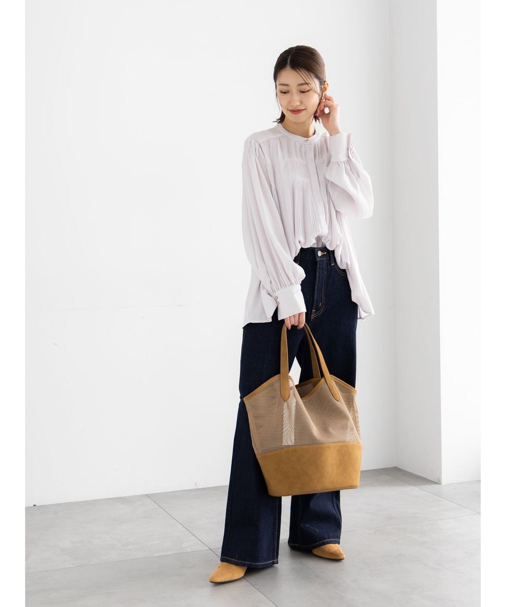 Te chichi プリーツサテンブラウス 