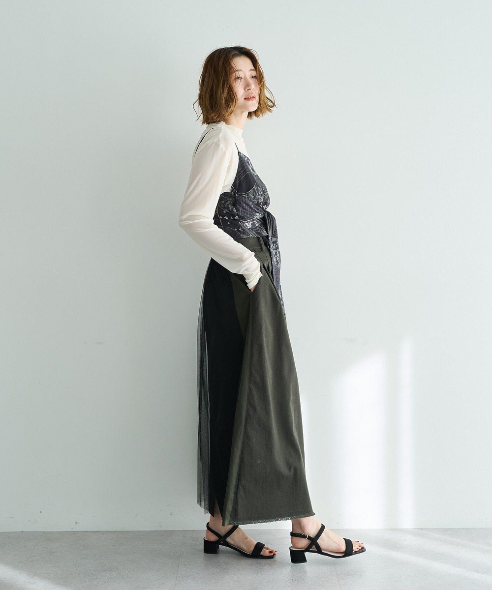 YECCA VECCA 異素材MIXロングスカート 