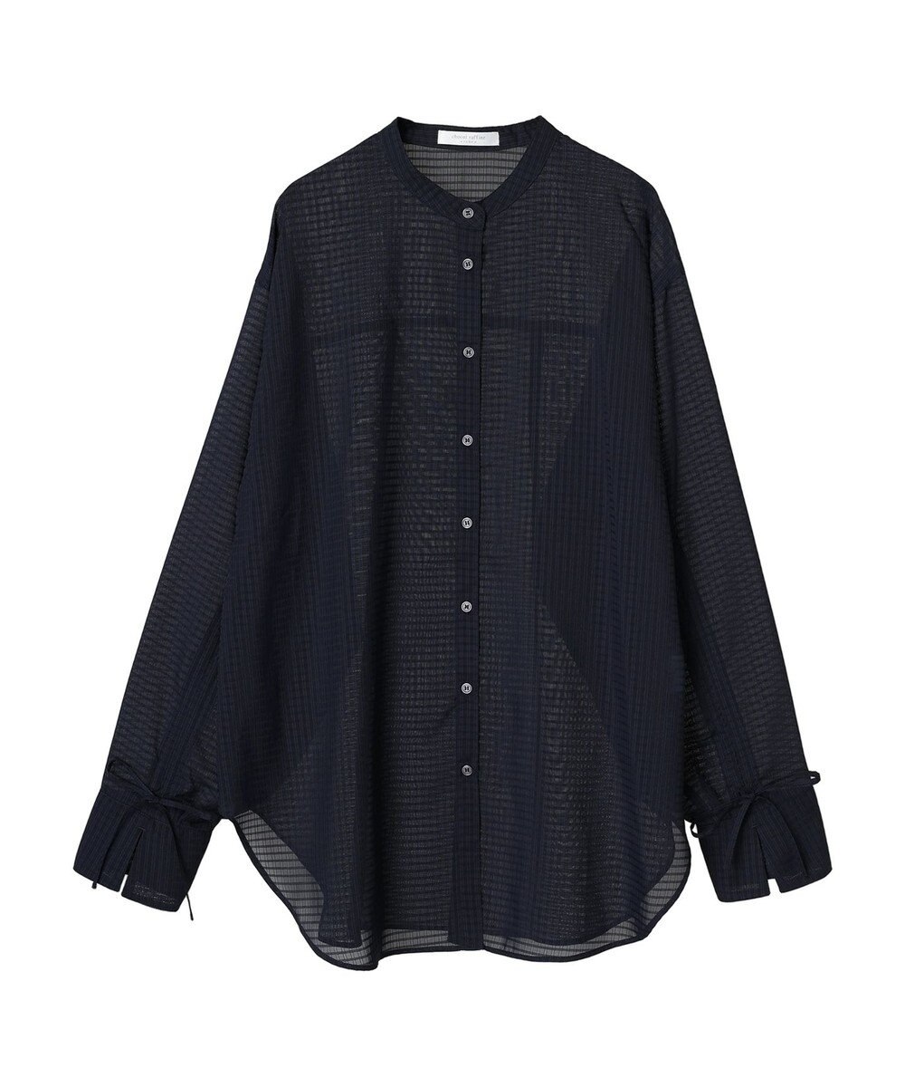 Green Parks シアーチェック袖ドロストシャツチュニック 