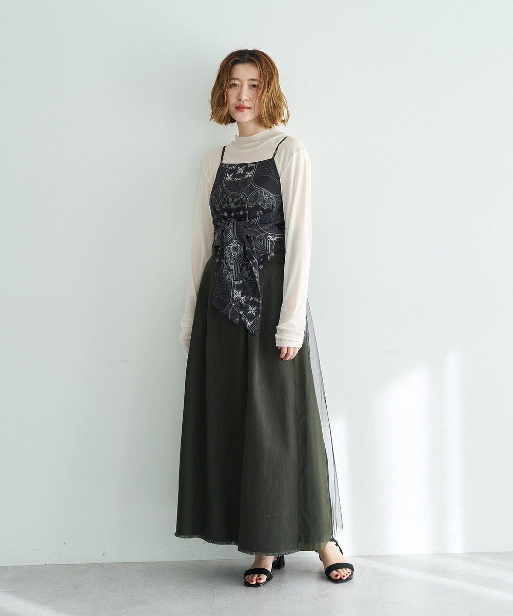 YECCA VECCA 異素材MIXロングスカート 