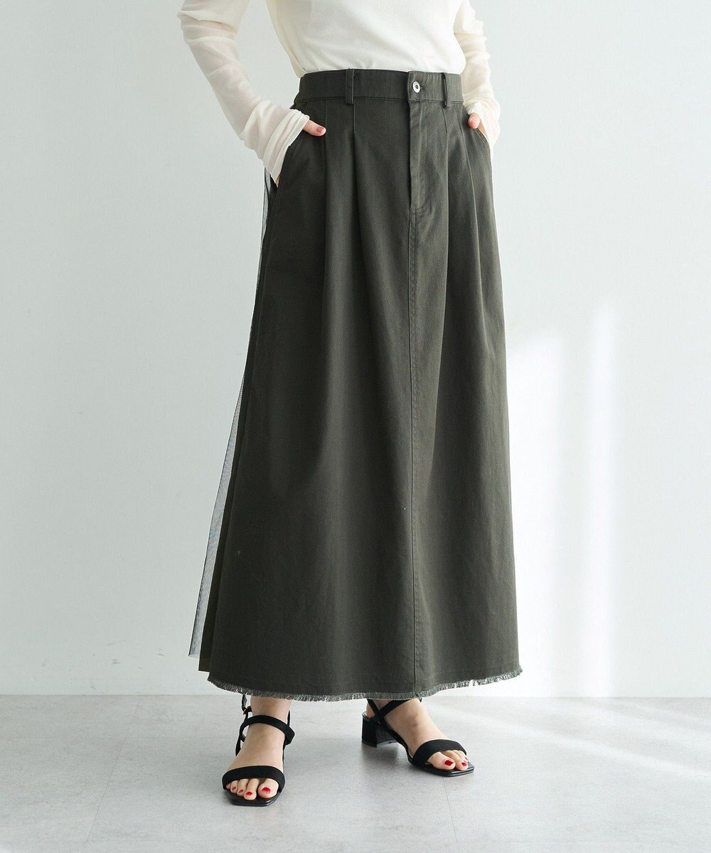 YECCA VECCA 異素材MIXロングスカート 