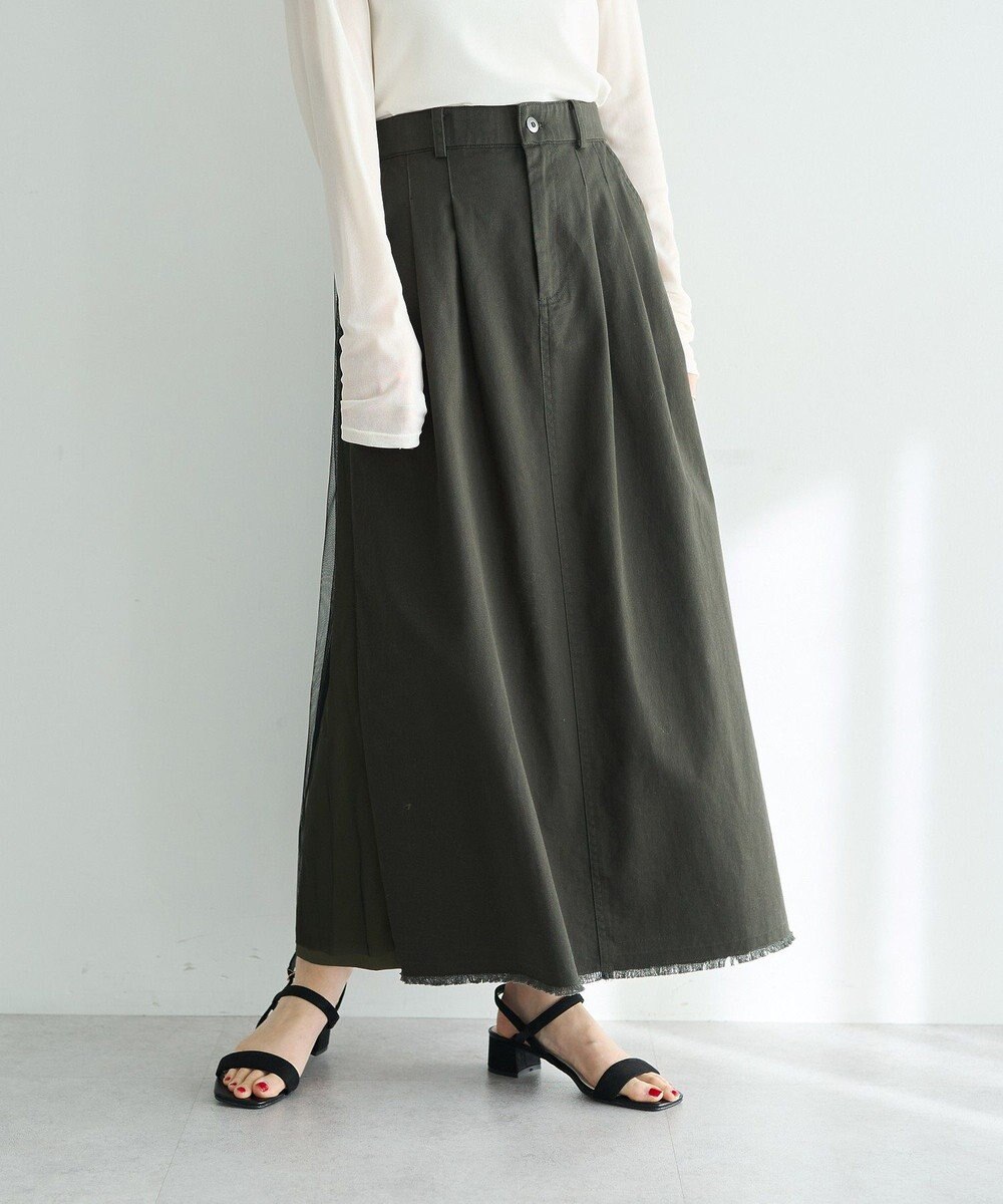 YECCA VECCA 異素材MIXロングスカート 