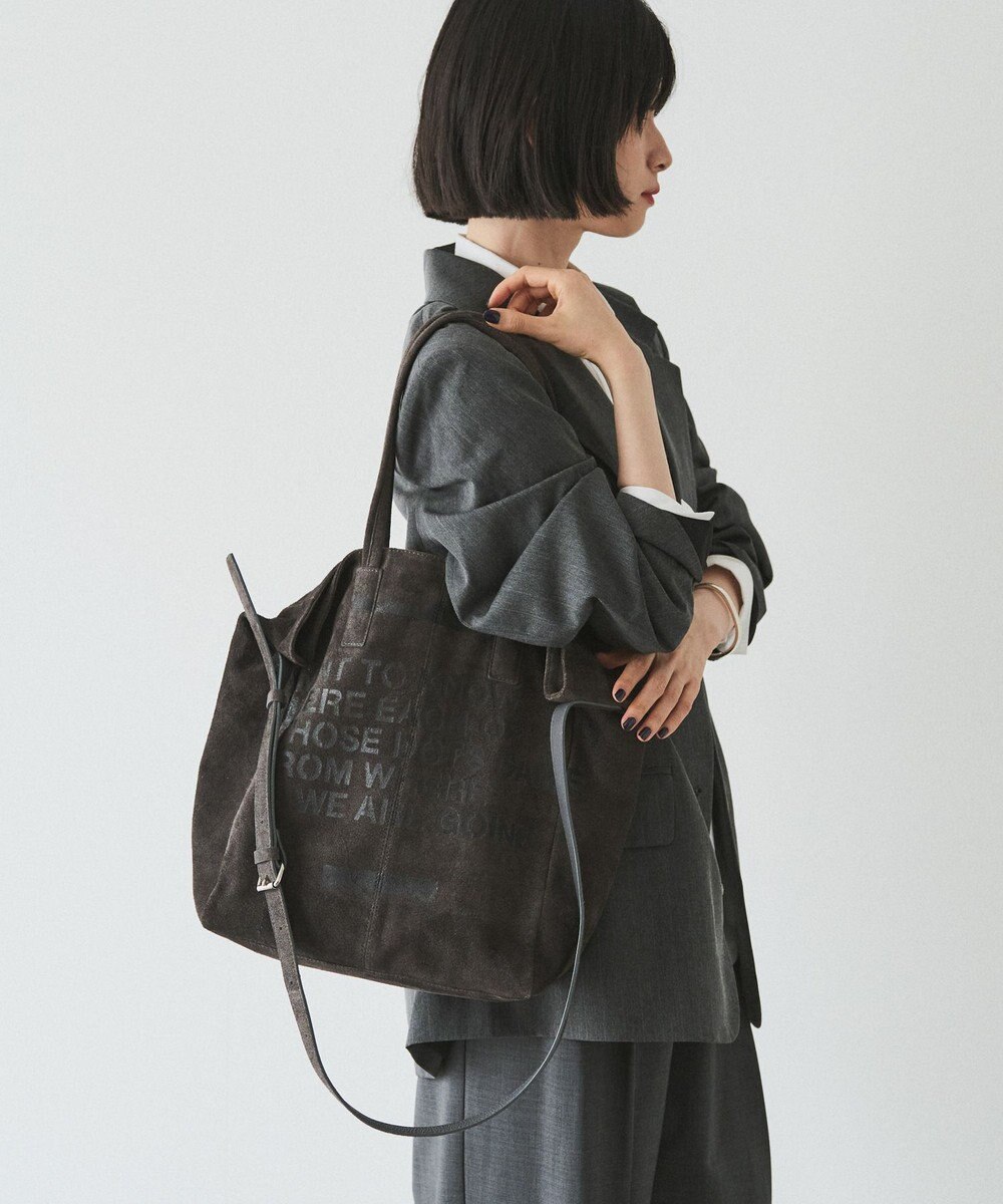 russet ステンシルデザインスエード2WAYトートバッグ(CE-1639) 