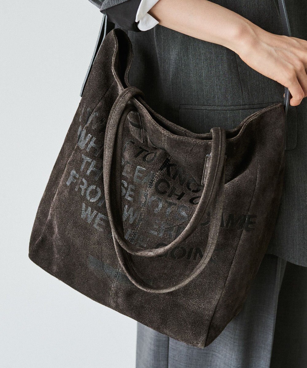 russet ステンシルデザインスエード2WAYトートバッグ(CE-1639) 