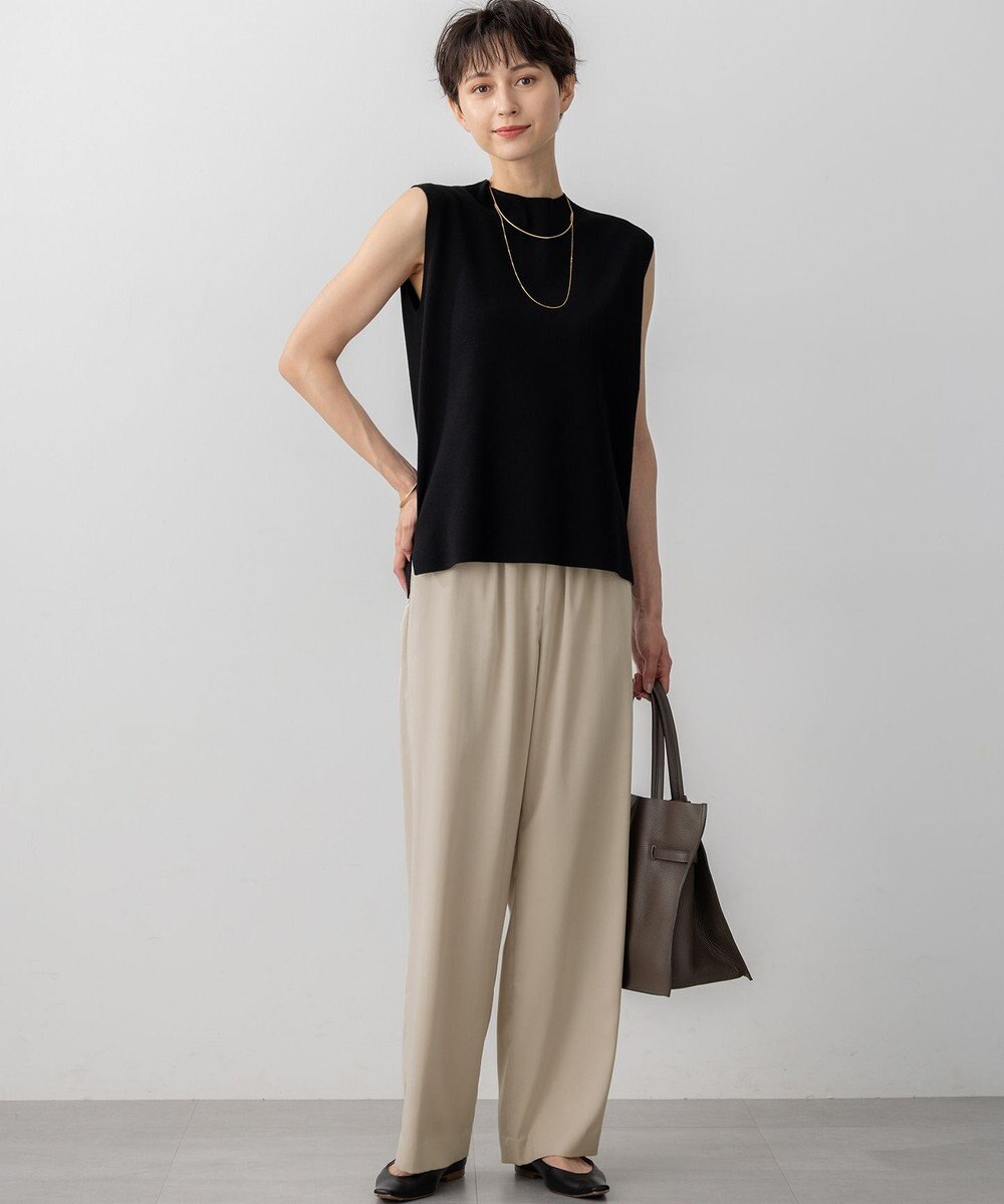 23区 S 【洗える/吊り干しOK】ヴィスコースストレッチ ノースリーブ ニット 