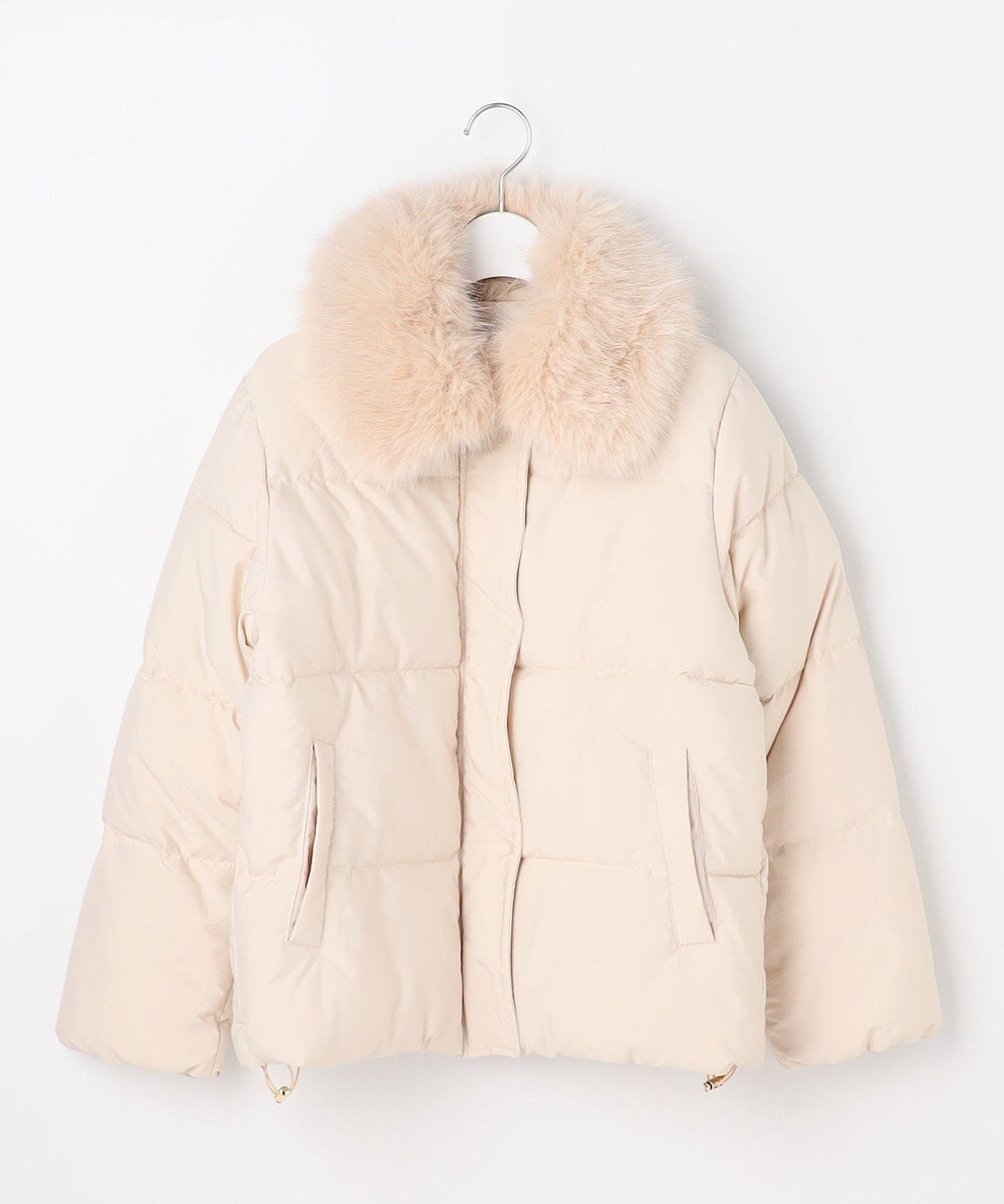 Feroux ファーカラー付き・ダウン見え中綿 ジャケット 