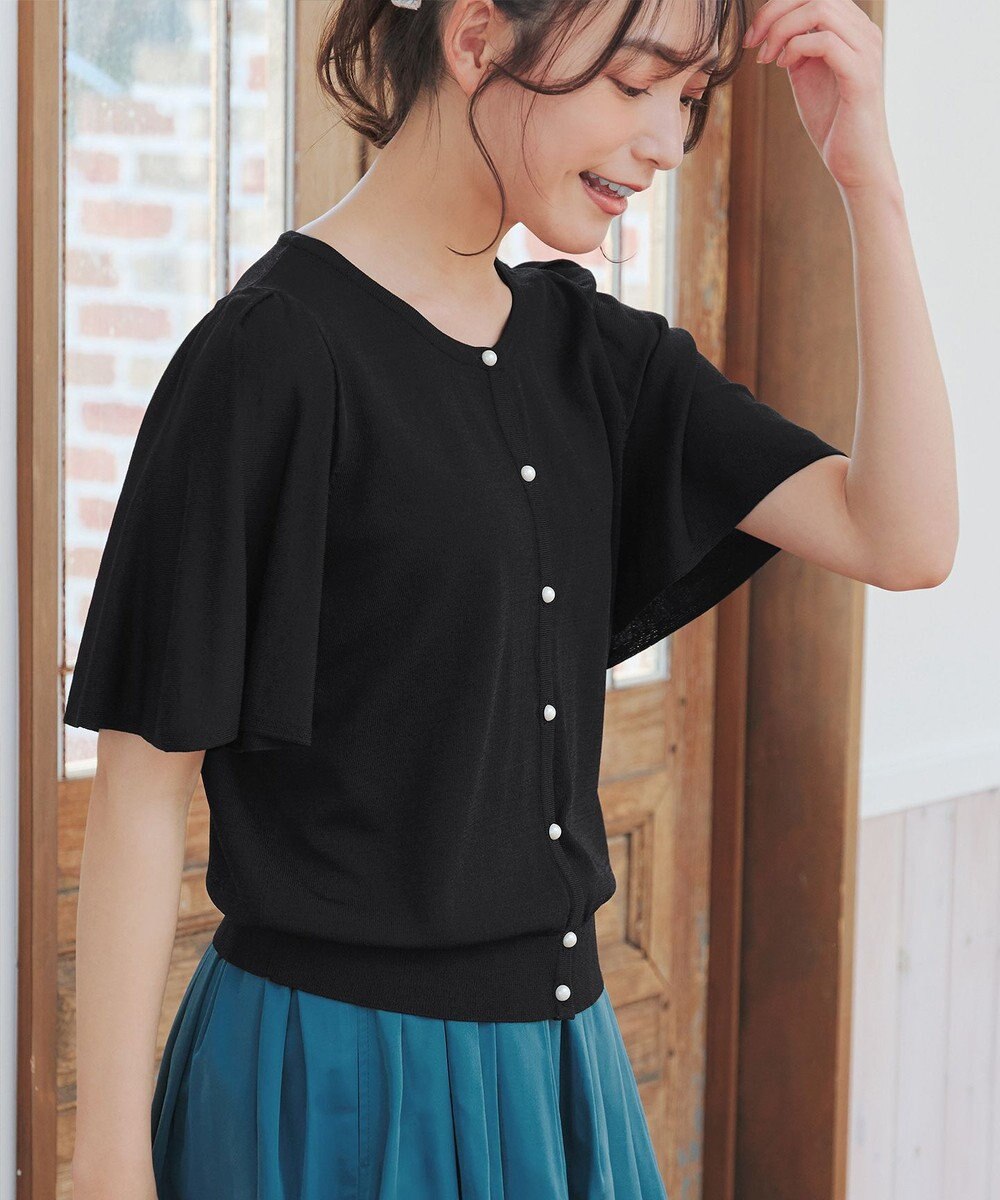 Tiaclasse 【洗える】フレアスリーブカーディガン 