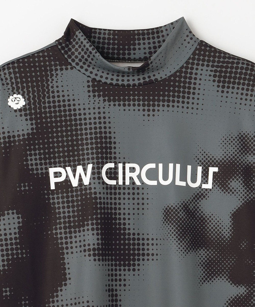 PW CIRCULUS 【裏起毛であたたか】【MEN】Dot camouflage ロングスリーブモックネックT ゴルフ 
