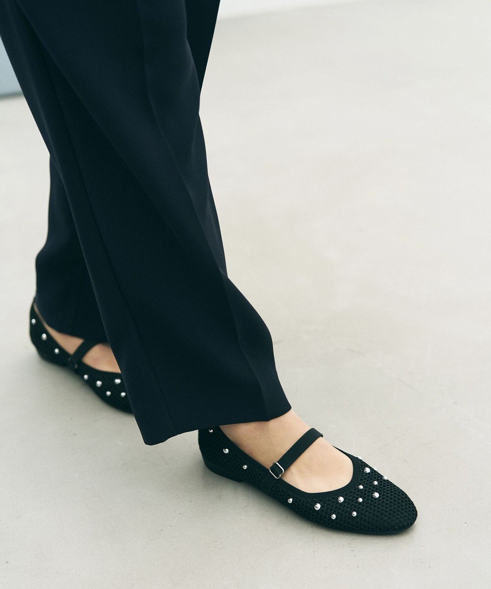 steppi ラウンドメッシュスタッズパンプス 