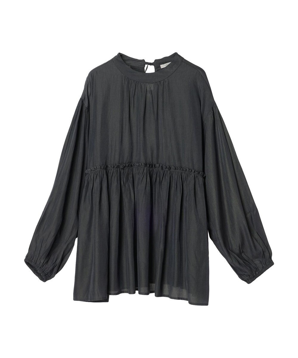 CRAFT STANDARD BOUTIQUE 後リボン切替ギャザーチュニックブラウス 