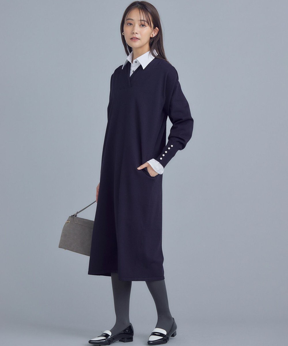 組曲 S 【WEB限定】Vネックニットワンピース 