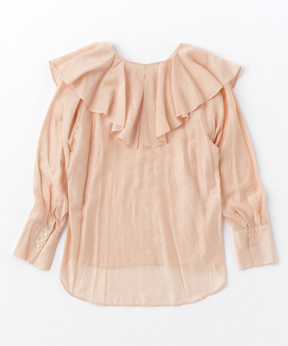 UNFILO イージーケア ラッフルカラー ブラウス 