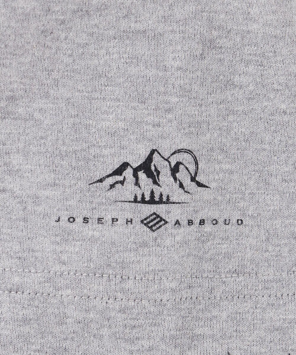 JOSEPH ABBOUD MOUNTAIN 【ゆったり】プレーティング天竺 リーフプリントアウトドア Tシャツ 