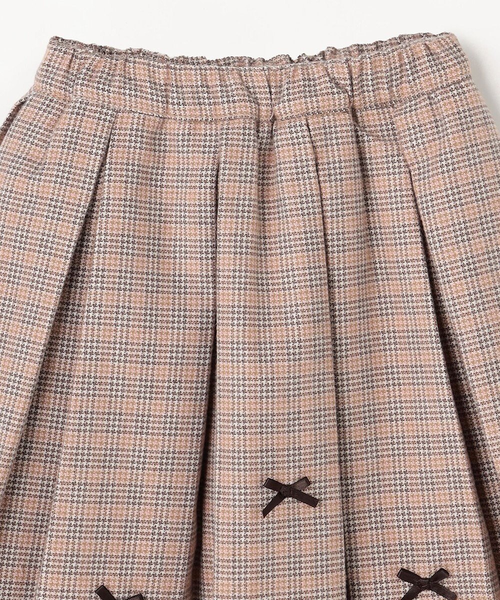 ANY KIDS リボン×チェック プリーツスカパン 