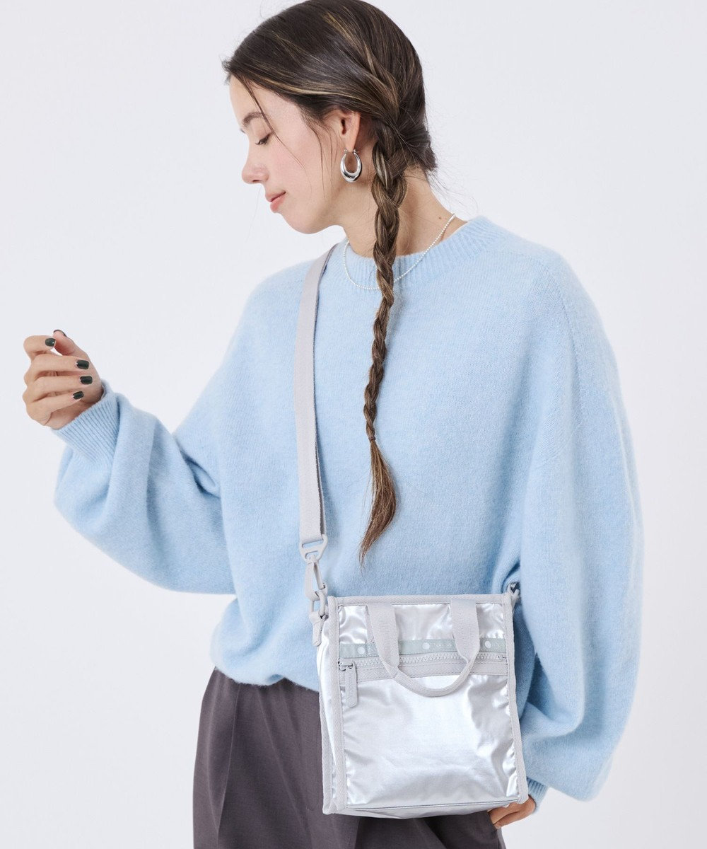LeSportsac MINI N/S TOTE/フロストシルバーシャイン 