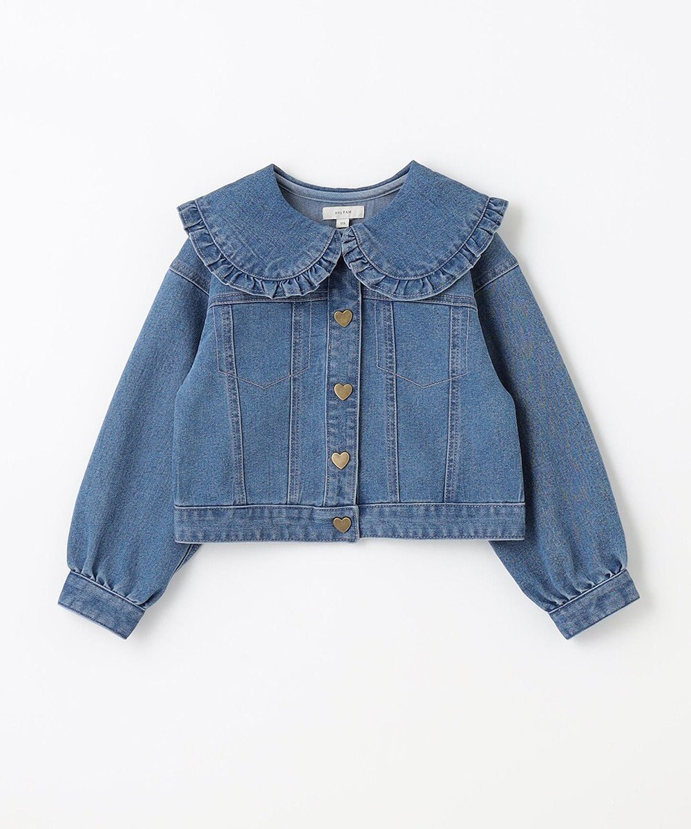 ANY KIDS フリル 襟付き デニム ジャケット 