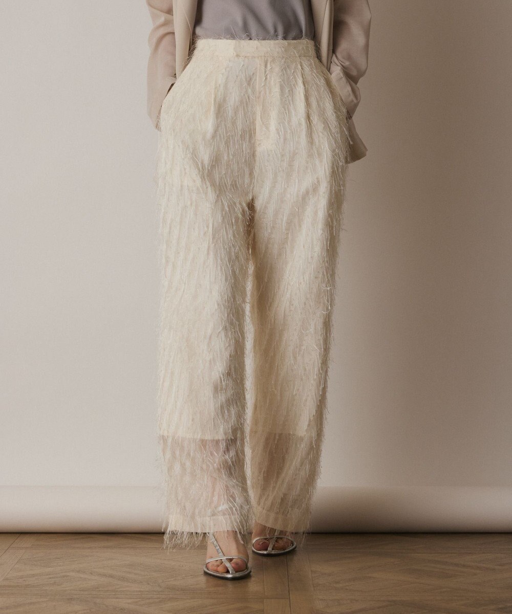 GRACE CONTINENTAL フリンジワンタックパンツ 