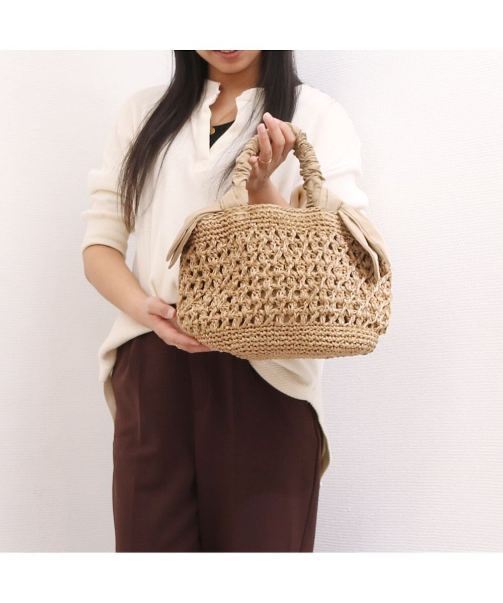 UNBILLION カシュカシュ cachecache / 下がりリボン柄編みトート 