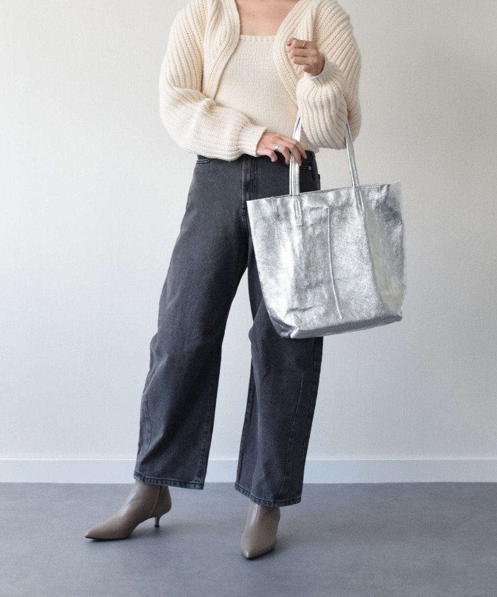 INTER-CHAUSSURES 【ANDREA CARDONE ITALI】メタリックレザートートバッグ 