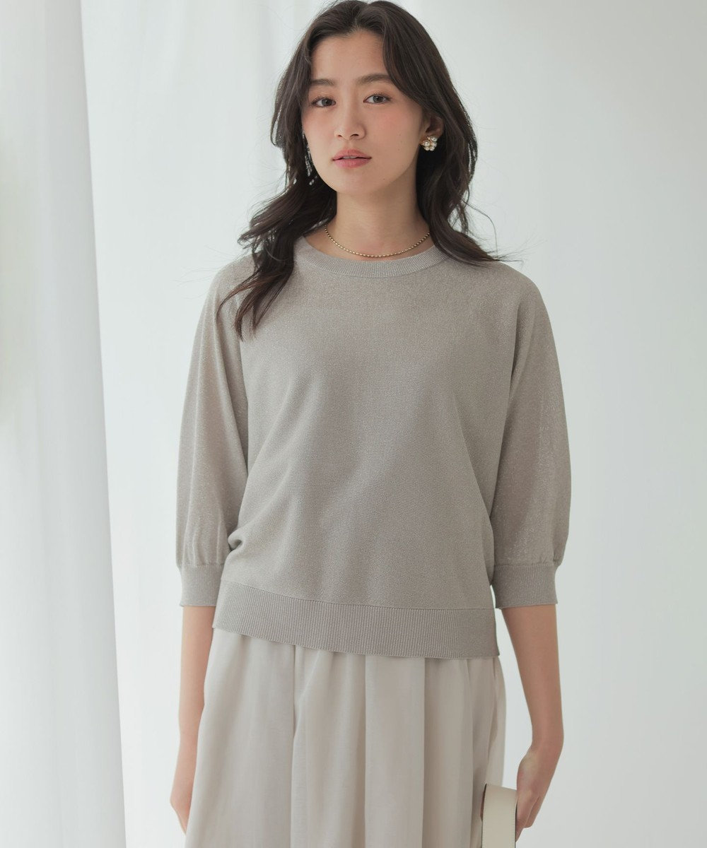 組曲 L 【先行予約・前後着用可】ドルマンスリーブライトラメ ニット 