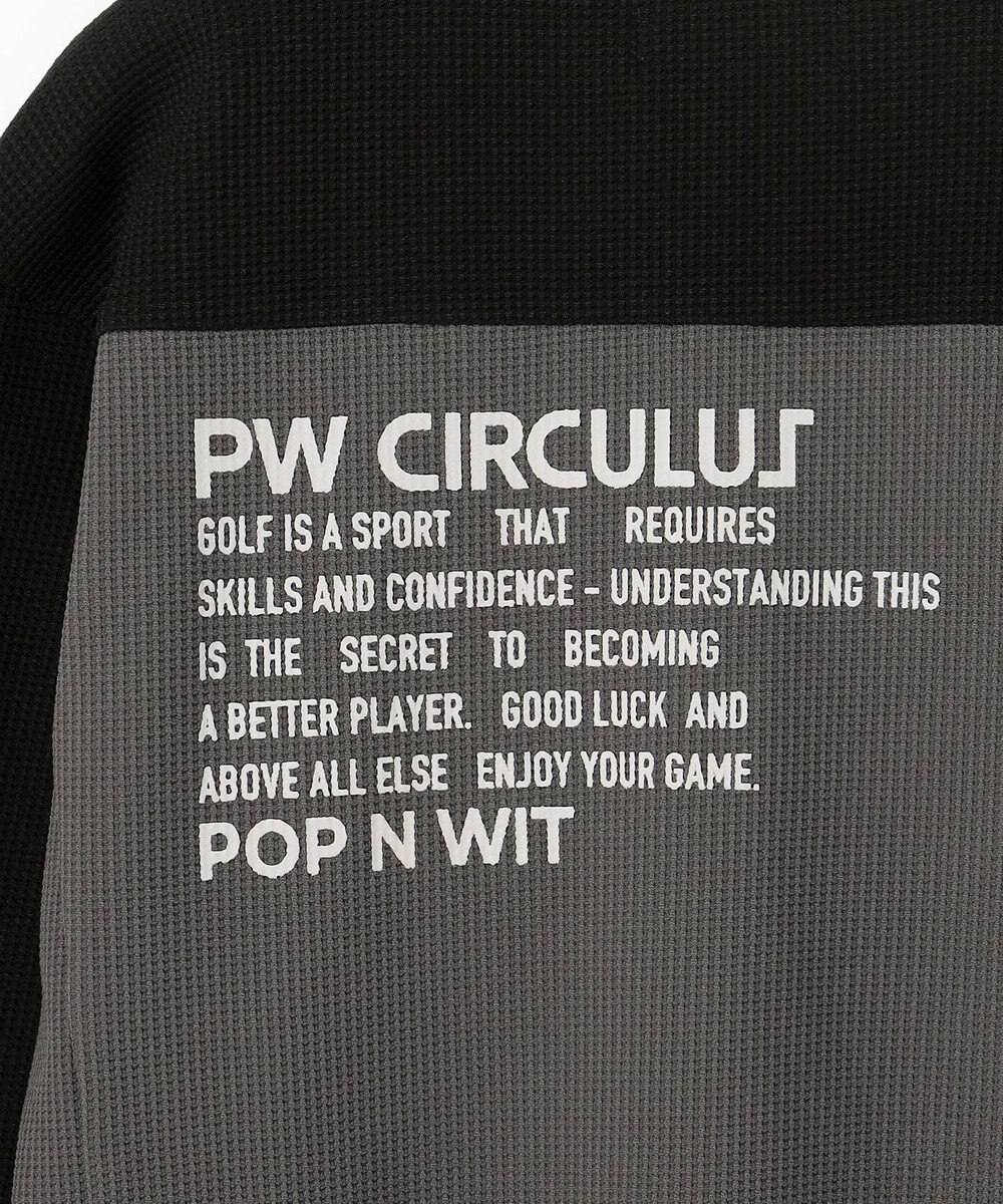 PW CIRCULUS 今が旬トップス！【ドライな肌触り / UV遮蔽率98.9% UVカット / ストレッチ】【MEN】ワッフルハーフジップトップス  ゴルフ 