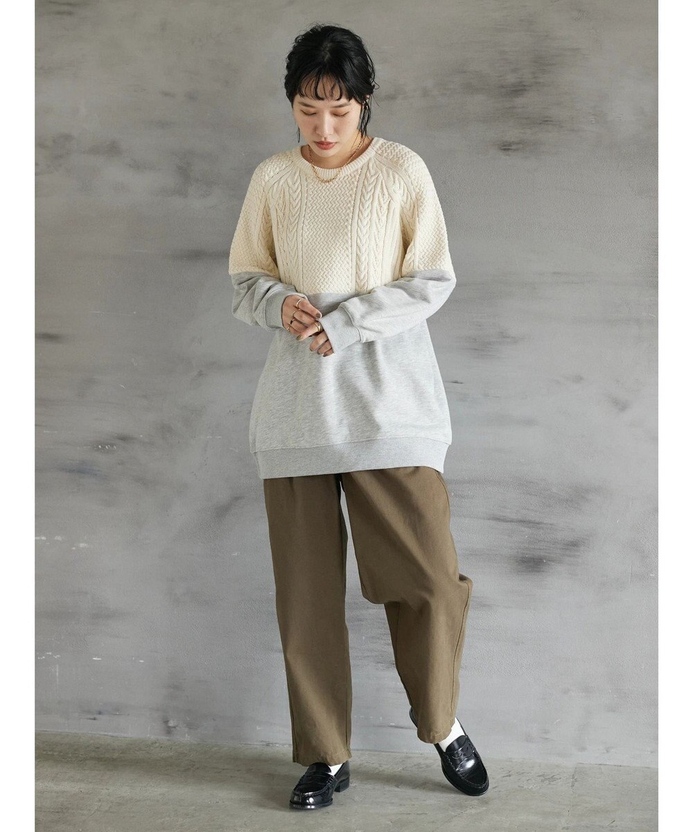 CRAFT STANDARD BOUTIQUE ニットドッキング裏毛プルオーバー 