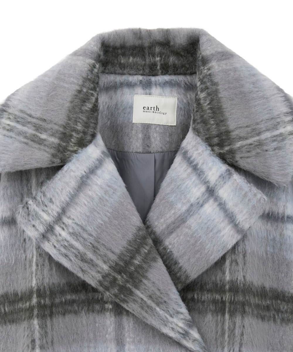 earth music&ecology チェックシャギーコート 