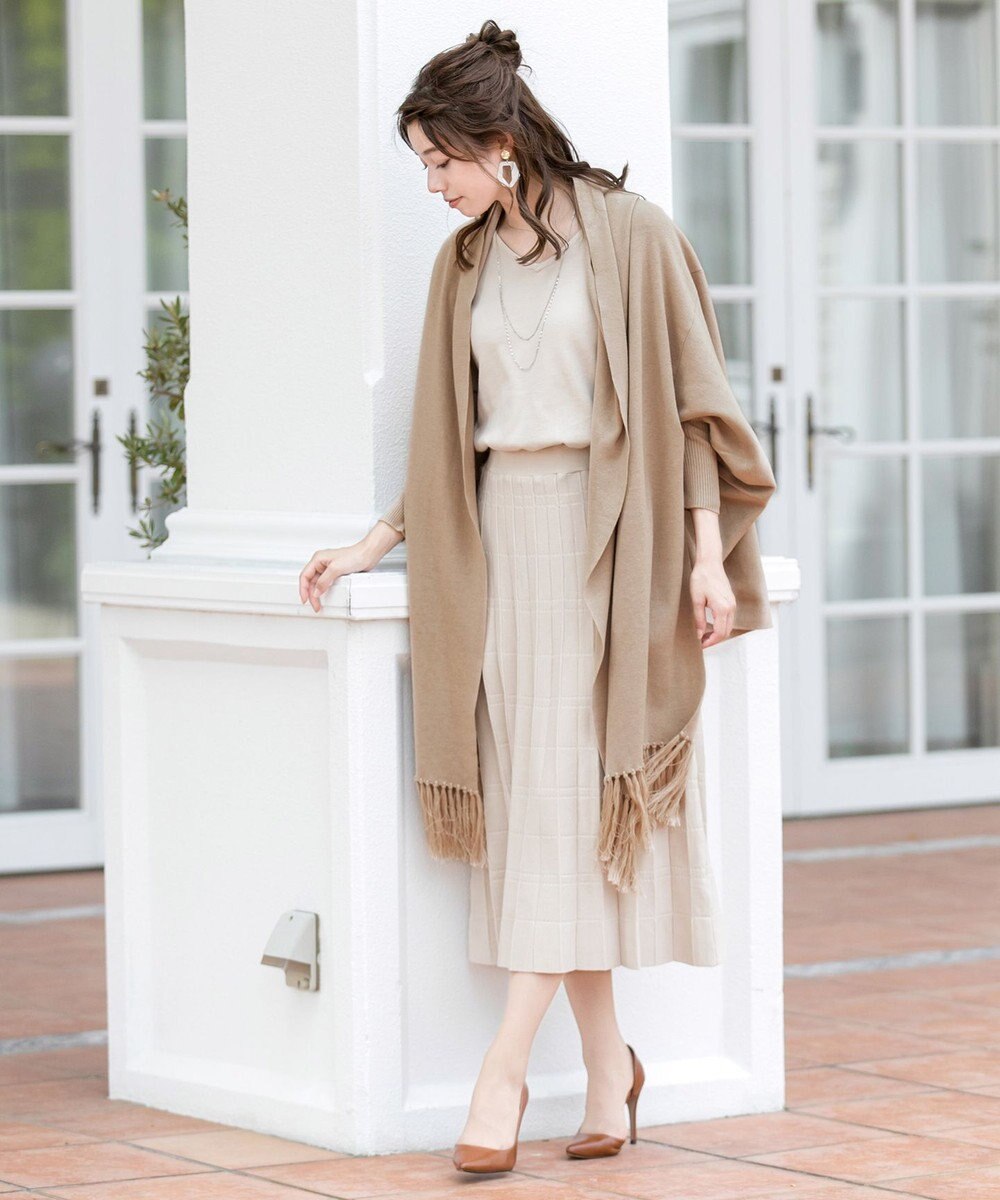 Tiaclasse L 【洗える】1枚で着映えするチェック柄編みニットワンピース 