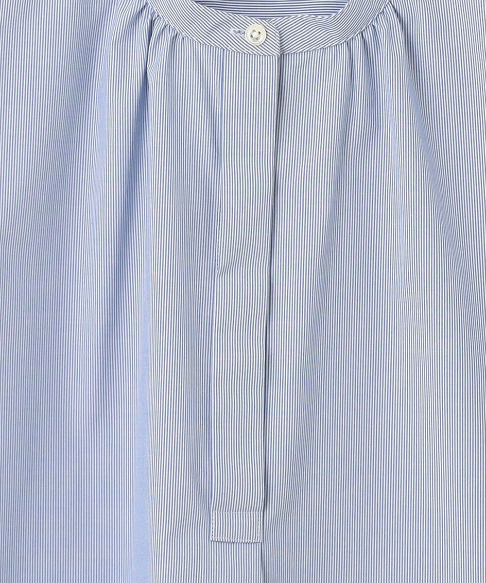 J.PRESS LADIES 【洗える・接触冷感・UVカット】エステネージュストライプ バンドカラーブラウス 