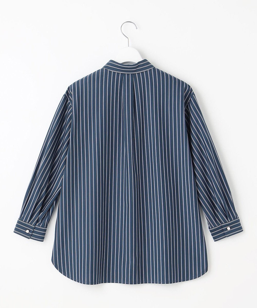J.PRESS LADIES L ストライプジャージー シャツカラー カットソー 