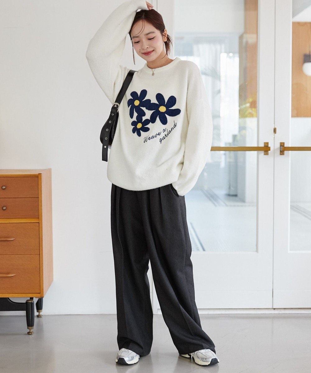 WEGO フラッフィーグラフィックBIGニットプルオーバー 