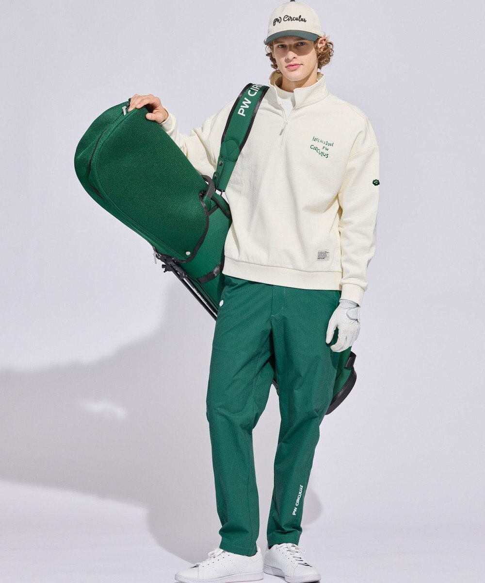 PW CIRCULUS 【MEN】ハーフジップ 裏毛スウェットトップス ゴルフ 