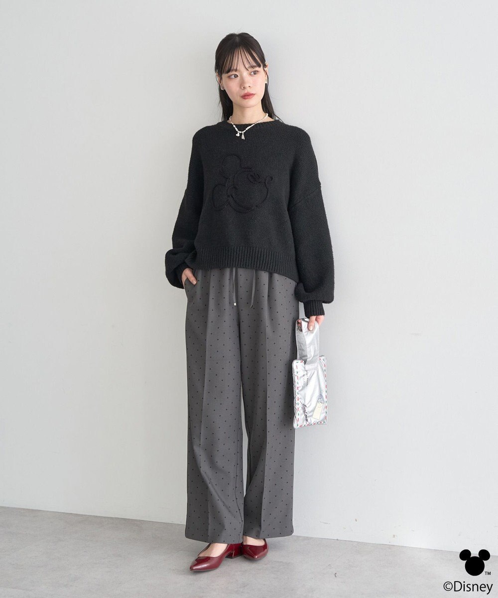 earth music&ecology 【予約】Disney/ミッキーコード刺繍ニットプルオーバー 