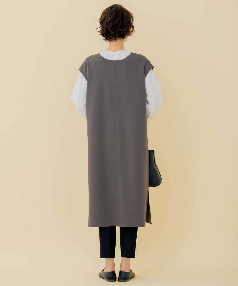 自由区 【WEB限定】ウールミルドジャージー Vネックジャンパースカート 