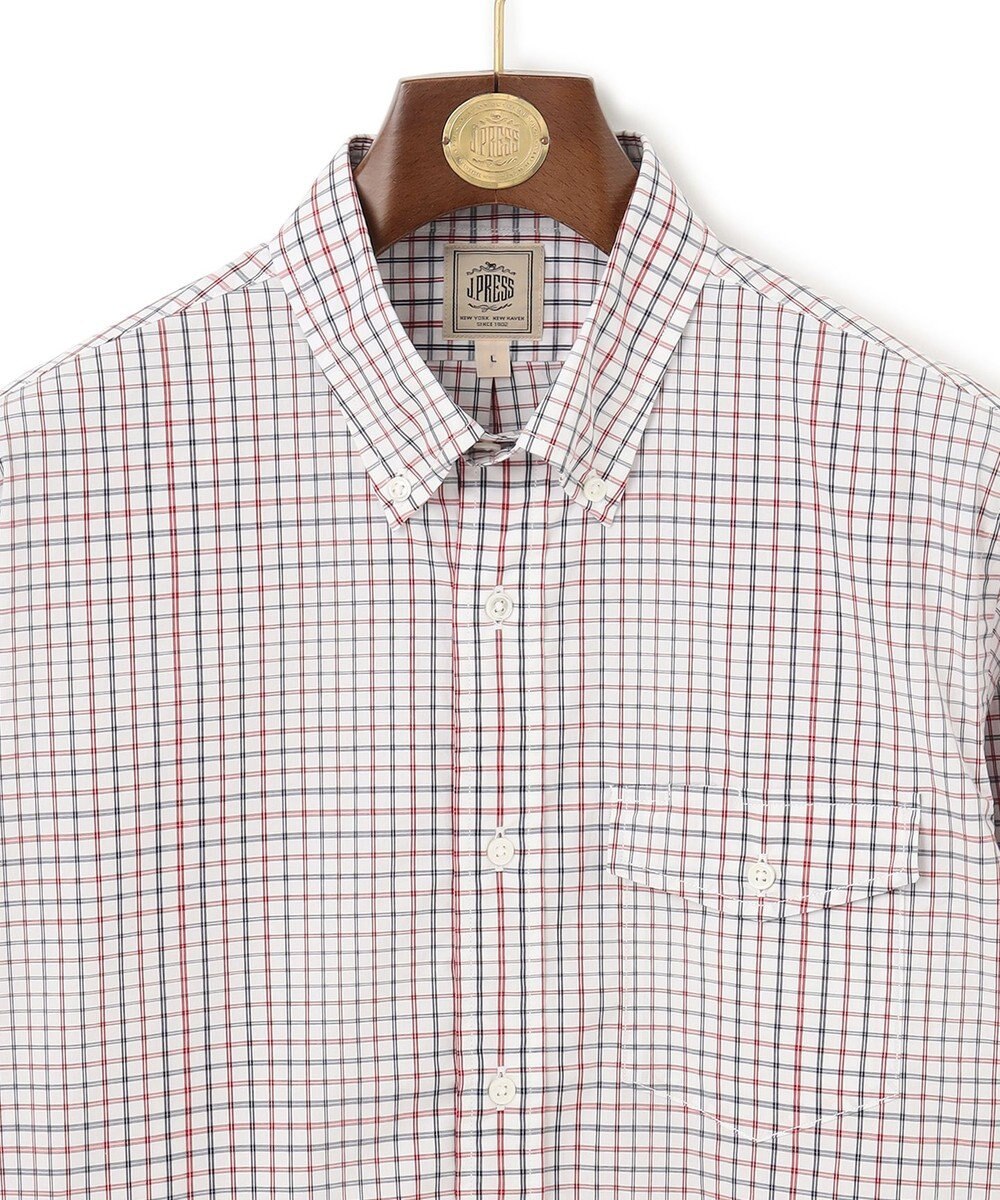 J.PRESS MEN ポプリンマルチチェック ボタンダウンシャツ 