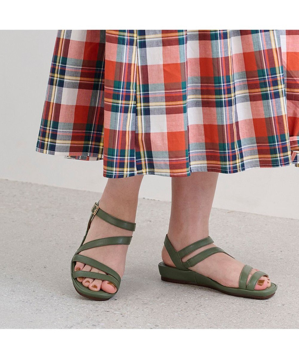 ing <ing>【サスティナブル】レザーストラップサンダル 