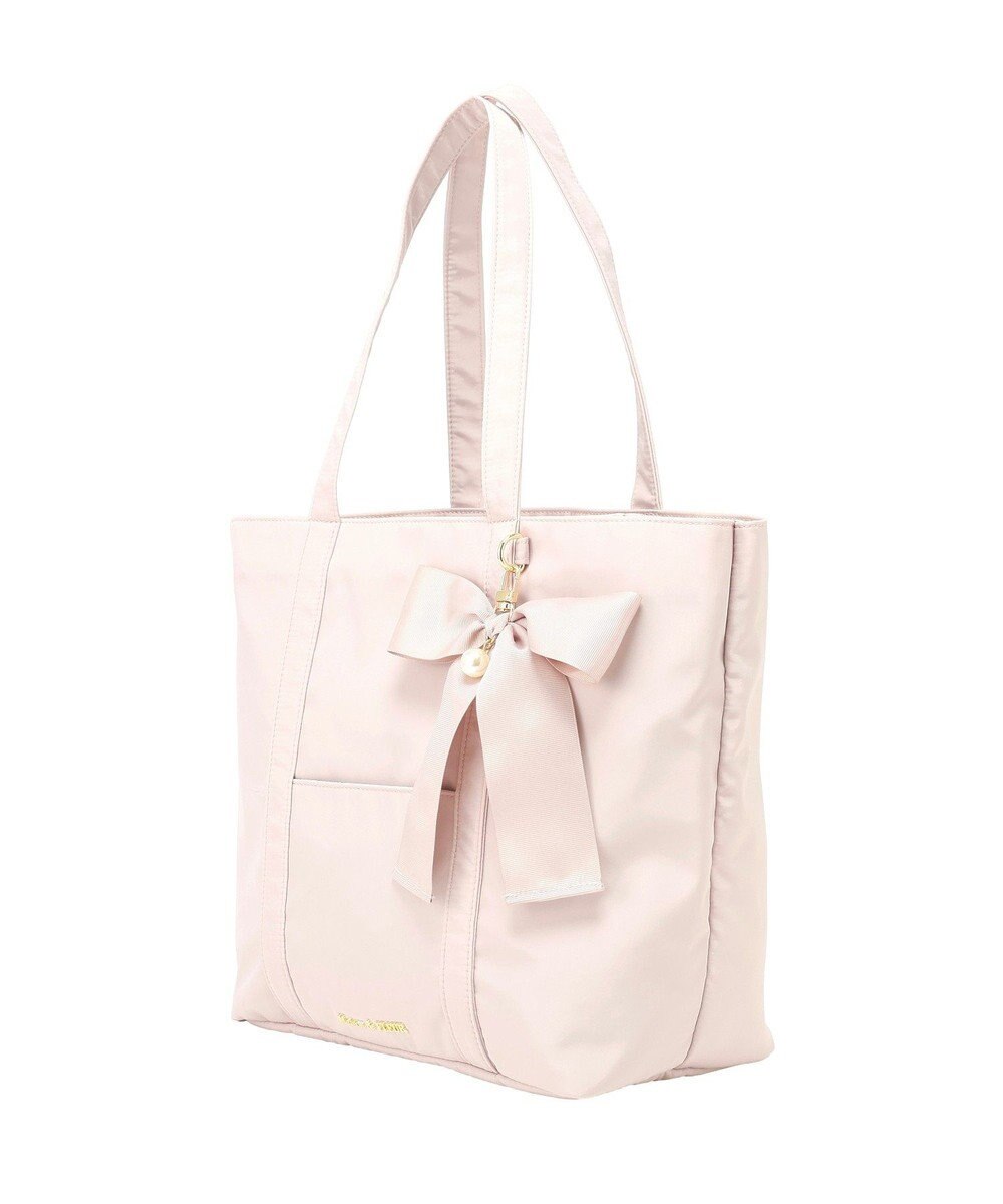 Maison de FLEUR リボンチャーム付きマルチポケットトートバッグ 