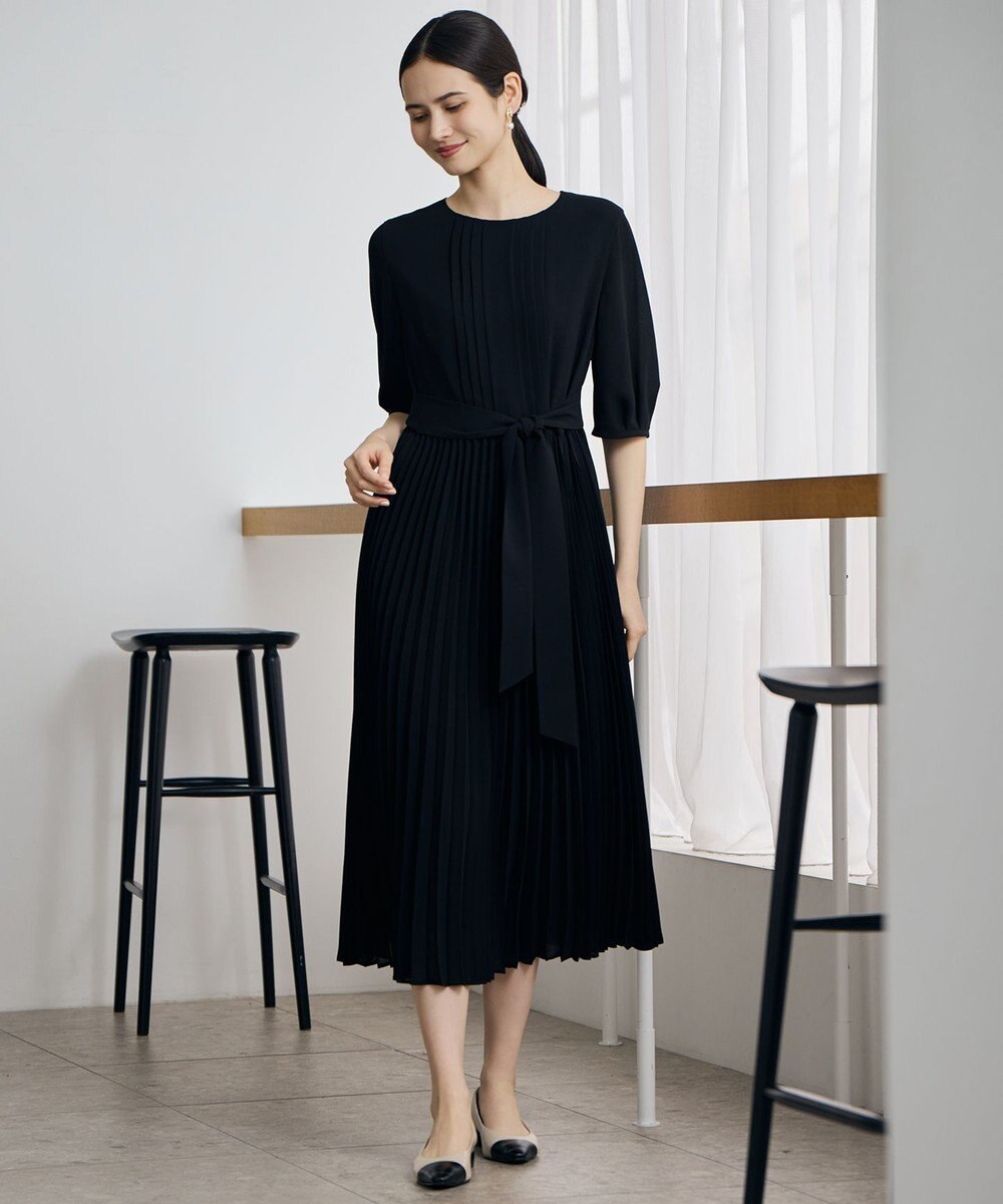 自由区 シフォンプリーツ ワンピース 