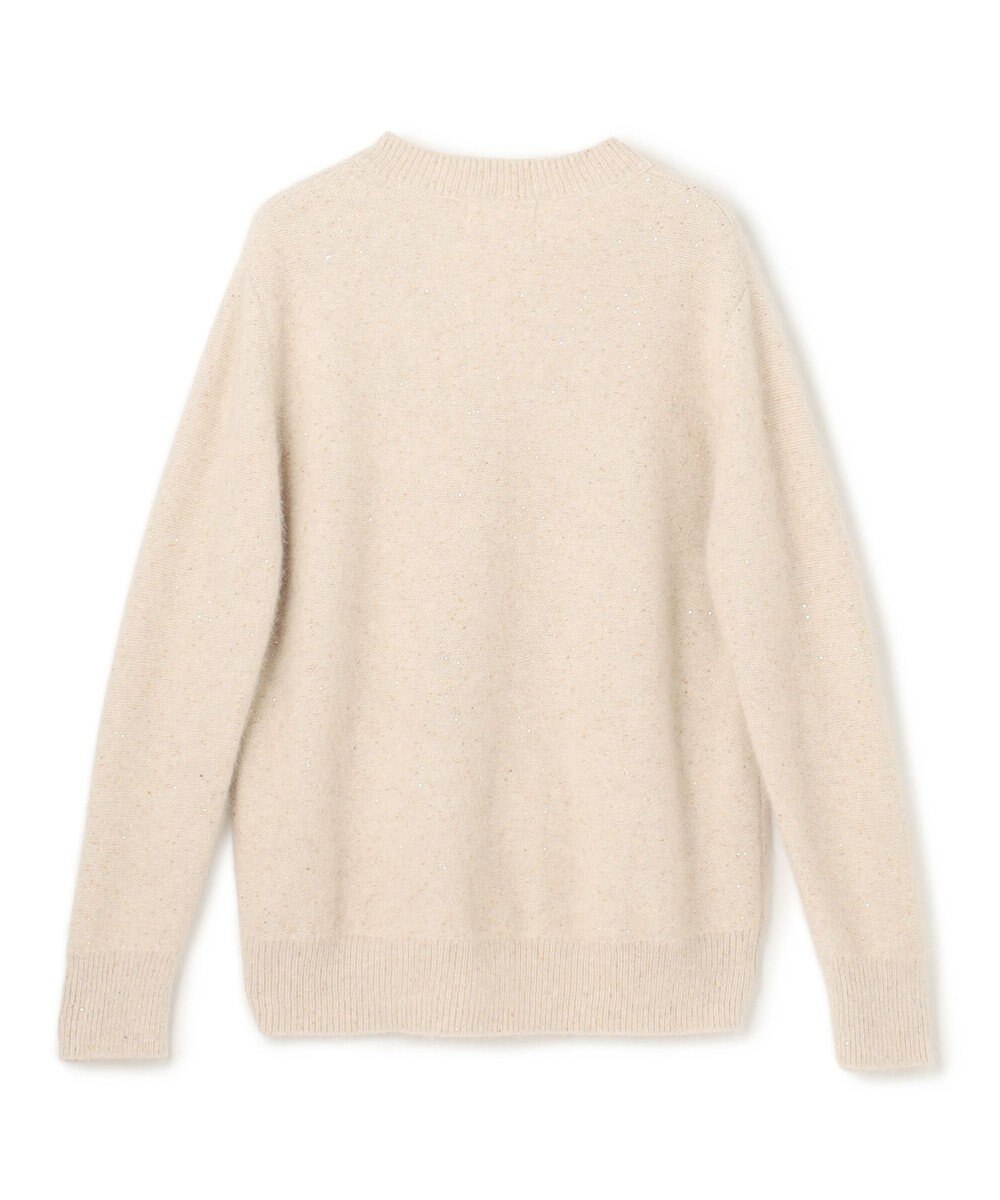 BEIGE， AMARILLO / スパンコールフォックスVネックニット 