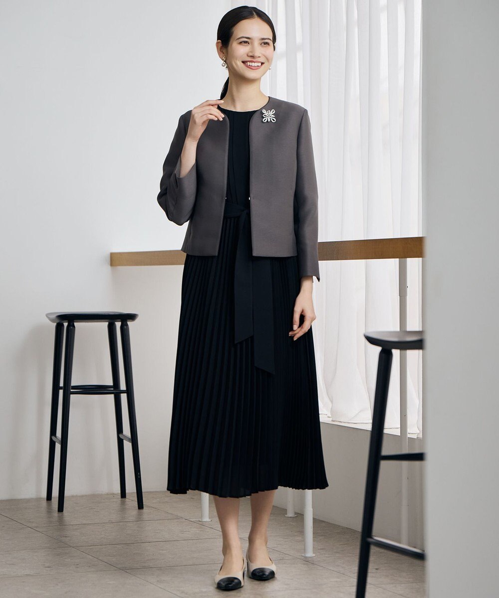 自由区 シフォンプリーツ ワンピース 