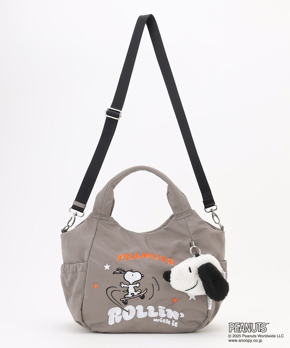 Y'SACCS SNOOPYデザイン サイドギャザー2wayトート　Mサイズ(スケートボード） 